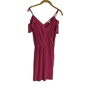 Joie Pink V Neck Flutter Sleeve Silk Dress Small